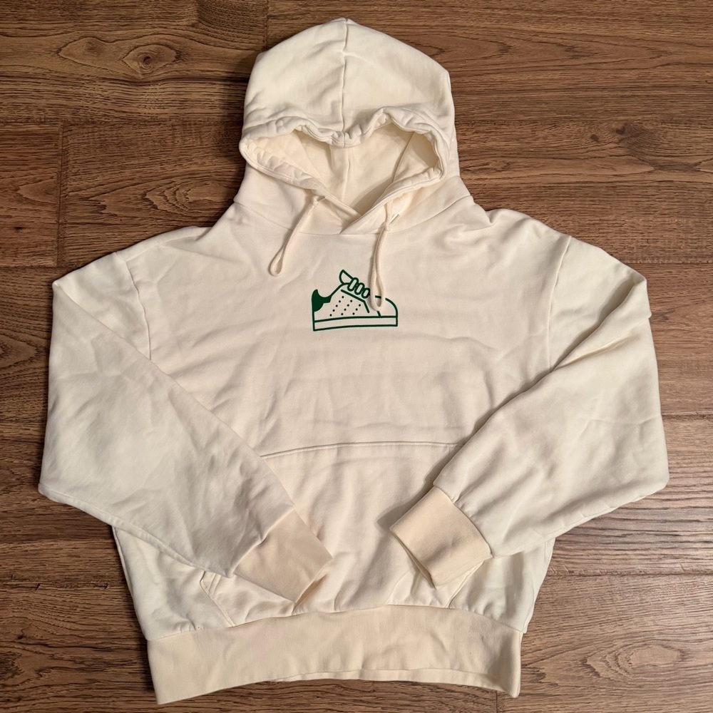 NWOT ADIDAS Stan Smith Hoodie Small Cream Sneaker Logo Unisex